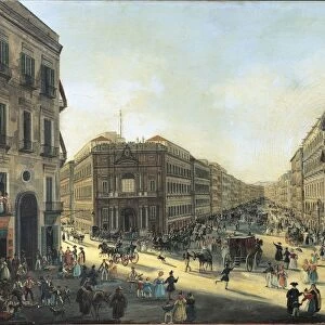 Italy, Naples, Via Toledo from Spirito Santo (Holy Spirit) Square by Gaetano Gigante, oil on canvas, 1837