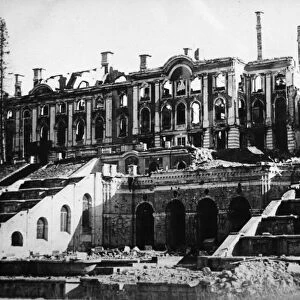 Peterhof palace (petrovorets), leningrad region, ussr, destroyed by the retreating german army, world war 2