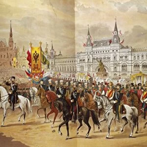 Russia, Celebration of the coronation of Tsar Nicholas II (1868-1918), litograph, 1896