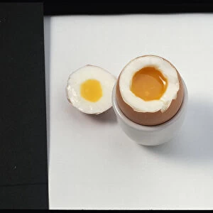 A soft boiled egg seen from above