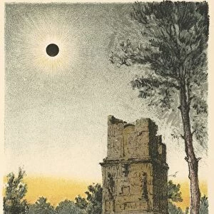 Total solar eclipse observed at Tarragona, Spain, 1860. From Sun, Moon and Stars