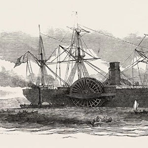 The United States Mail Steamship The Atlantic Being Towed To Her Moorings Opposite Haulbowline