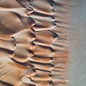Arabian desert textures as seen by drone, United Arab Emirates