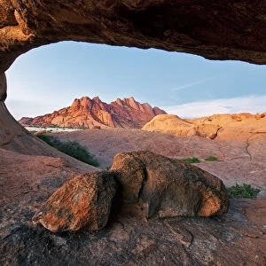 Landscape photo of a natural rock arch at Spitzkoppe, Erongo, Namibia