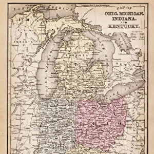 Map of Ohio, Michigan and Kentucky 1881