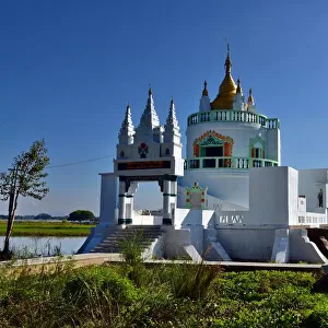 Shwe Modeptaw Pagoda at the U Bein bridge, Amarapura, Myanmar