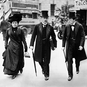 Mrs Lloyd George, David Lloyd George, Winston Churchill and Mr Clarke