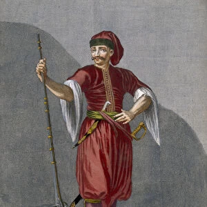 An Albanian Soldier, plate 78 from Collection of One Hundred Prints Representing