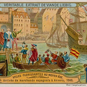 Arrival of the Spanish Merchants to Antwerp in 1560 (chromolitho)