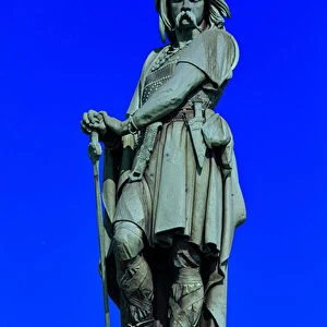 Brass statue of Vercingetorix, gaulish leader against the romans at the battle of Alesia