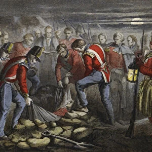 Burial of Sir John Moore (colour litho)