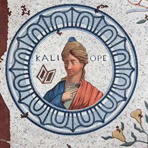 Calliope, Muse of Eloquence and Epic Poetry (colour engraving)