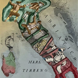 Caricature of Italy during the Unification, 1866