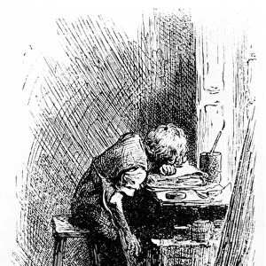 Charles Dickens at the Blacking Factory, an illustration from The Leisure Hour