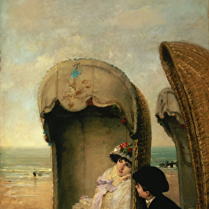 Confidences on the Beach, c. 1883 (oil on panel)