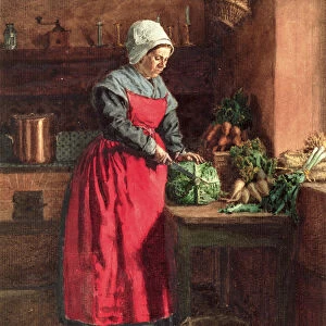 Cook with Red Apron, 1862 (w / c, gouache, pen & ink and graphite on paper)