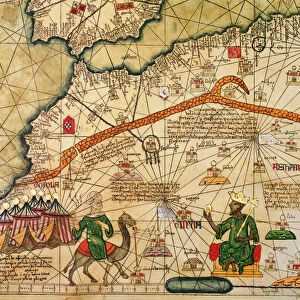 Detail of Copy of a Catalan Map of Europe and North Africa, presented to Charles