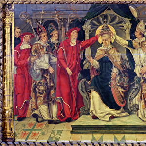 Coronation of Pope Celestine V (c. 1215-96) in August 1294 (oil on panel)