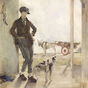 Coster with Dogs (oil on canvas)