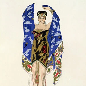 Costume design for a Dancing Girl (colour litho)