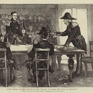 Court Martial on the Officers of the "Megaera"on Board the "Duke of Wellington"(engraving)
