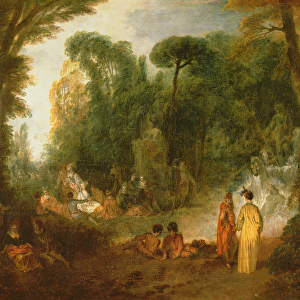 Courtly gathering in a park, c. 1712 / 13 (oil on canvas)