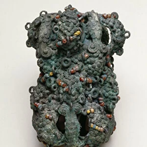 Cylindrical staff ornament, Igbo-Ukwu, 9th - 10th century (leaded bronze)