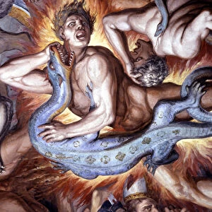 Dantes Inferno (Divine Comedy) - Detail of a fresco by Joseph Anton Koch