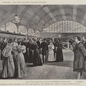 Departure of Queen Wilhelmina and the Queen Regent of the Netherlands, Scene at Victoria Station on 9 May (litho)