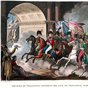 The Duke of Wellington (1769-1852) entering the city of Toulouse in 1814