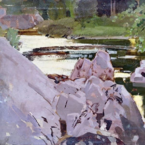 Evening by the river (panel)