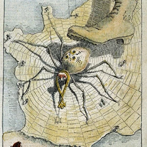 Freemasonry is the enemy (spider weaving his web on France) - in "