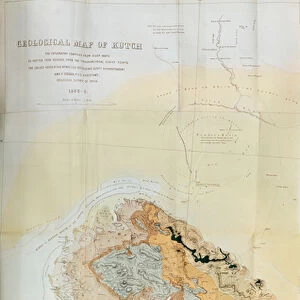 Geological Map of the Kutch region of India, Geological Survey of India 1868-69