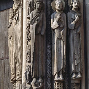 Gothic art: figures decorating the royal portal of the Basilica of Notre Dame de Chartres
