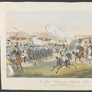 The Grand Review upon Hounslow Heath, 1825 (coloured etching)