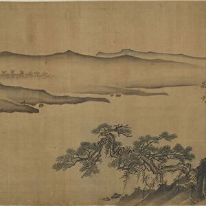 Hills Along a River, 16th-17th century (ink and colour on silk)