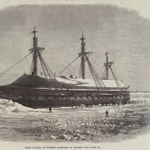 HMS Aurora in Winter Quarters at Quebec (engraving)