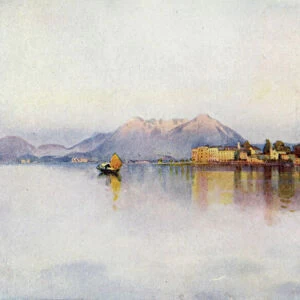 Isola Bella, Lago Maggiore (colour litho)