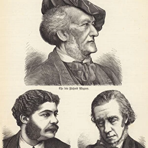 The late Richard Wagner, Sir Arthur Sullivan, Sir G A Macfarren (engraving)