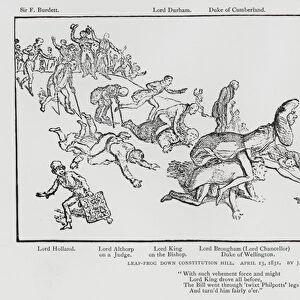 Leap-Frog Down Constitution Hilll, satire on the Whig governments campaign to pass a Reform Bill in parliament, 1831 (engraving)