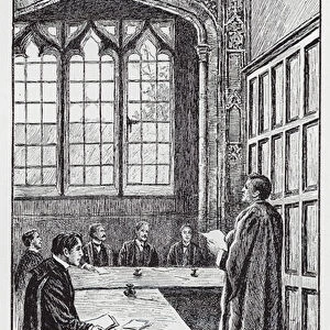 A Lecture-Room in Magdalen College (litho)