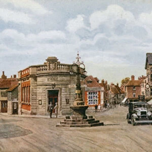 London Road and High Street, Sevenoaks (colour litho)