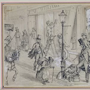 London Street Scene, illustration to Twice Round the Clock