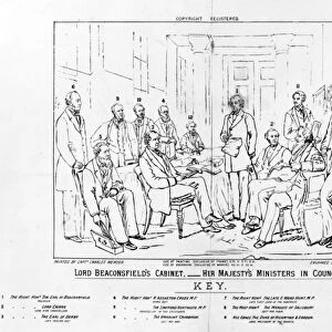 Lord Beaconsfields Cabinet 1874 - Her Majestys Ministers in Council, print