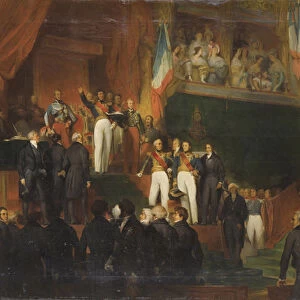 LOUIS-PHILIPPE (1773-1850) PRETE SERMENT DE MAINTENIR LA CHARTE DE 1830 EN PRESENCE DES