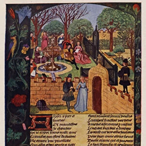 The Love Garden, 15th Century (colour litho)
