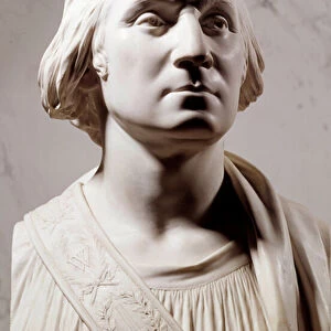 Marble bust by George Washington (1732-1789) Sculpture by Jean Antoine Houdon (1741-1828