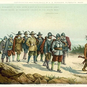 The March of Myles Standish (colour litho)