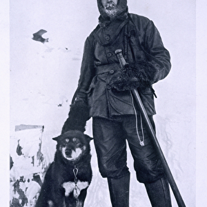 Meares with Osman, leader of the dogs, from Scotts Last Expedition