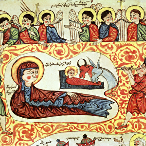 Ms 404 fol. 1v The Nativity, from a Gospel (vellum)